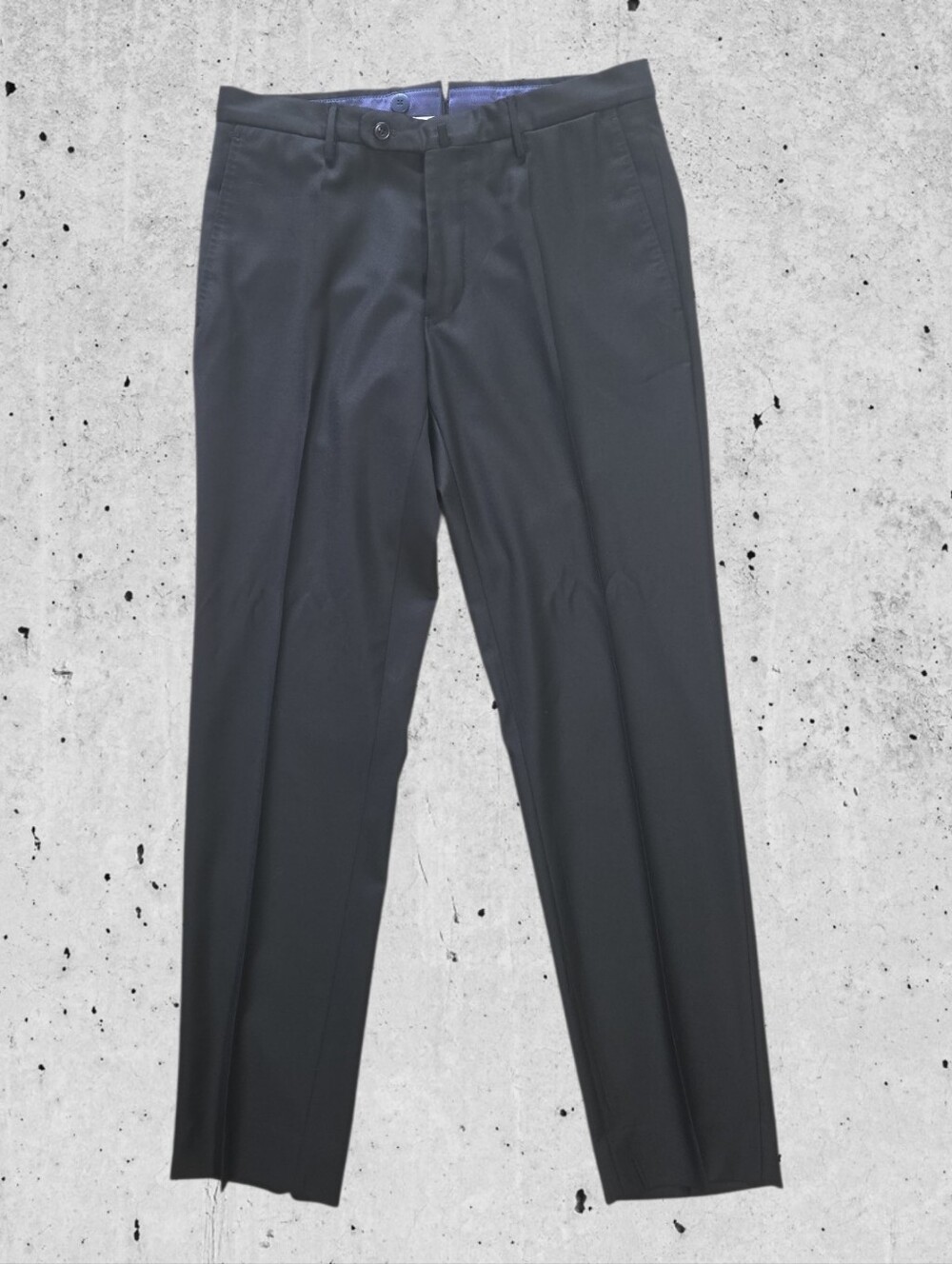 Incotex Men's Super 160s Wool Dress Pants Black / Blue Inside Size 30 Slim Fit